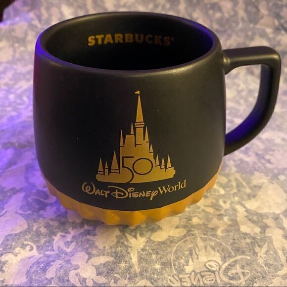Starbucks WDW 50th Anniversary Mug NEW Black & Gold NIB Sold Out! NEW - Picture 5 of 5